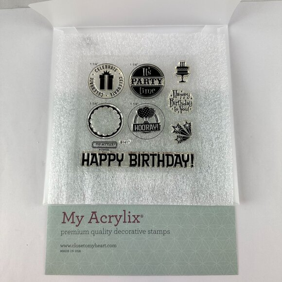 My Acrylix Stamps Perfect Fit-Birthday Occasions b1417 - Picture 1 of 3